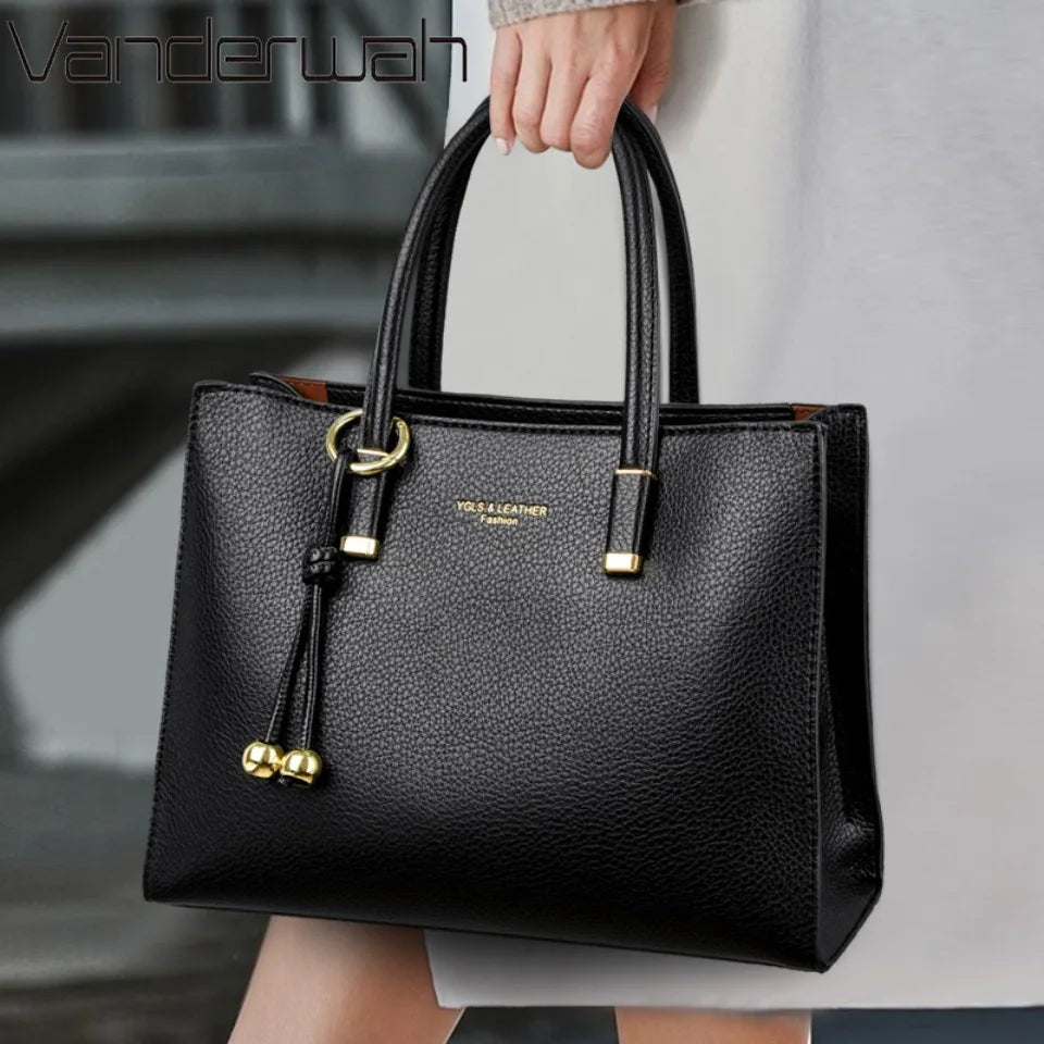 Bolsa transversal de couro genuíno de alta qualidade