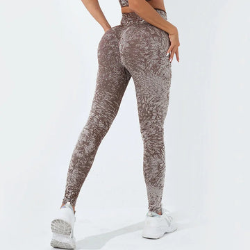 Calça Legging Feminina de Cintura Alta com Estampa de Leopardo